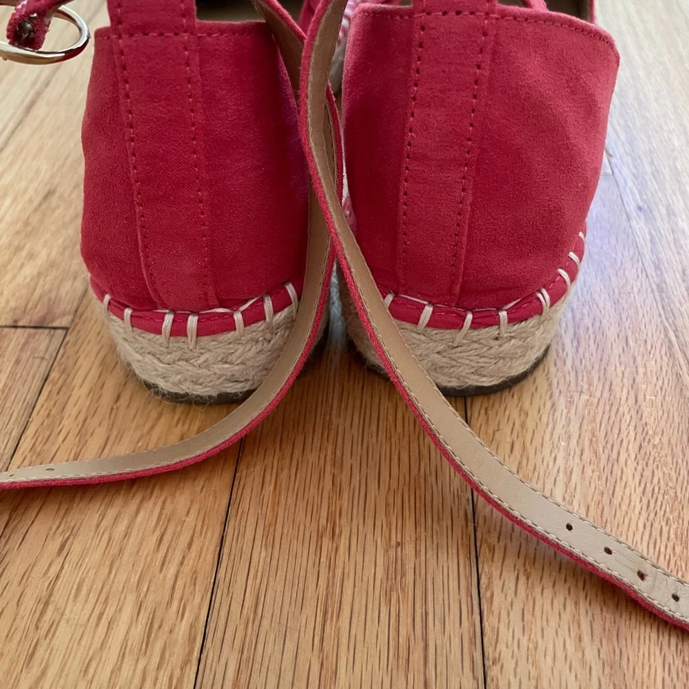 Joie Red Espadrille Shoes with Suede Finish Sz 8